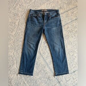 J. Crew Point Sur Denim Women’s Medium Dark Wash Cropped raw hem size 28